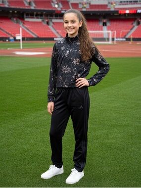 adidas Black girls Track Joggers with Subtle Logo